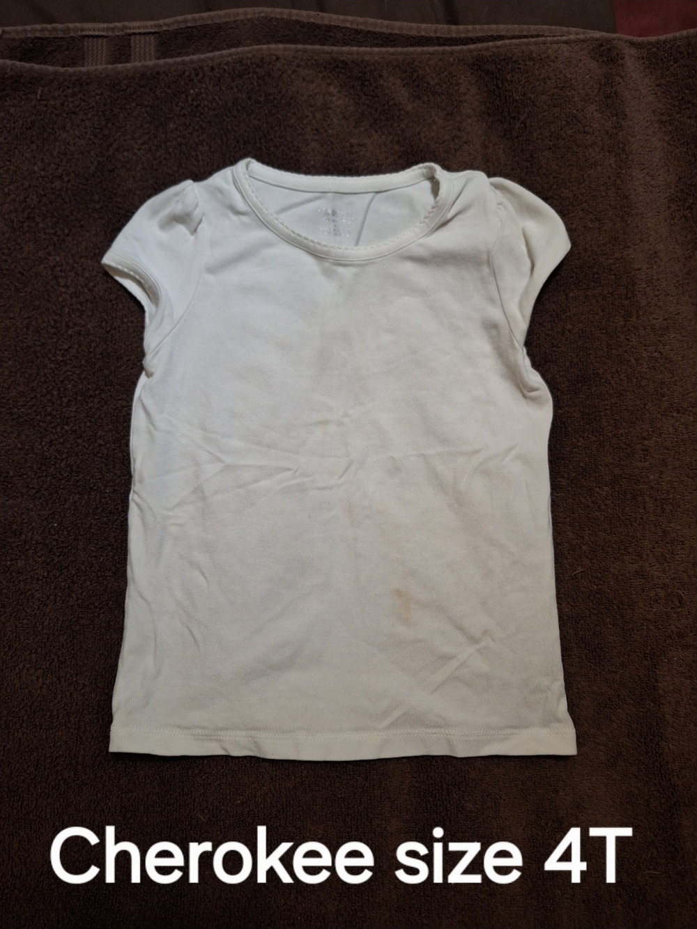 Cherokee White Girls Puff Sleeve Tee